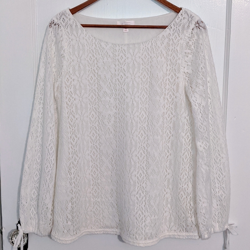 Lace boho peasant long sleeve blouse Lauren Conrad